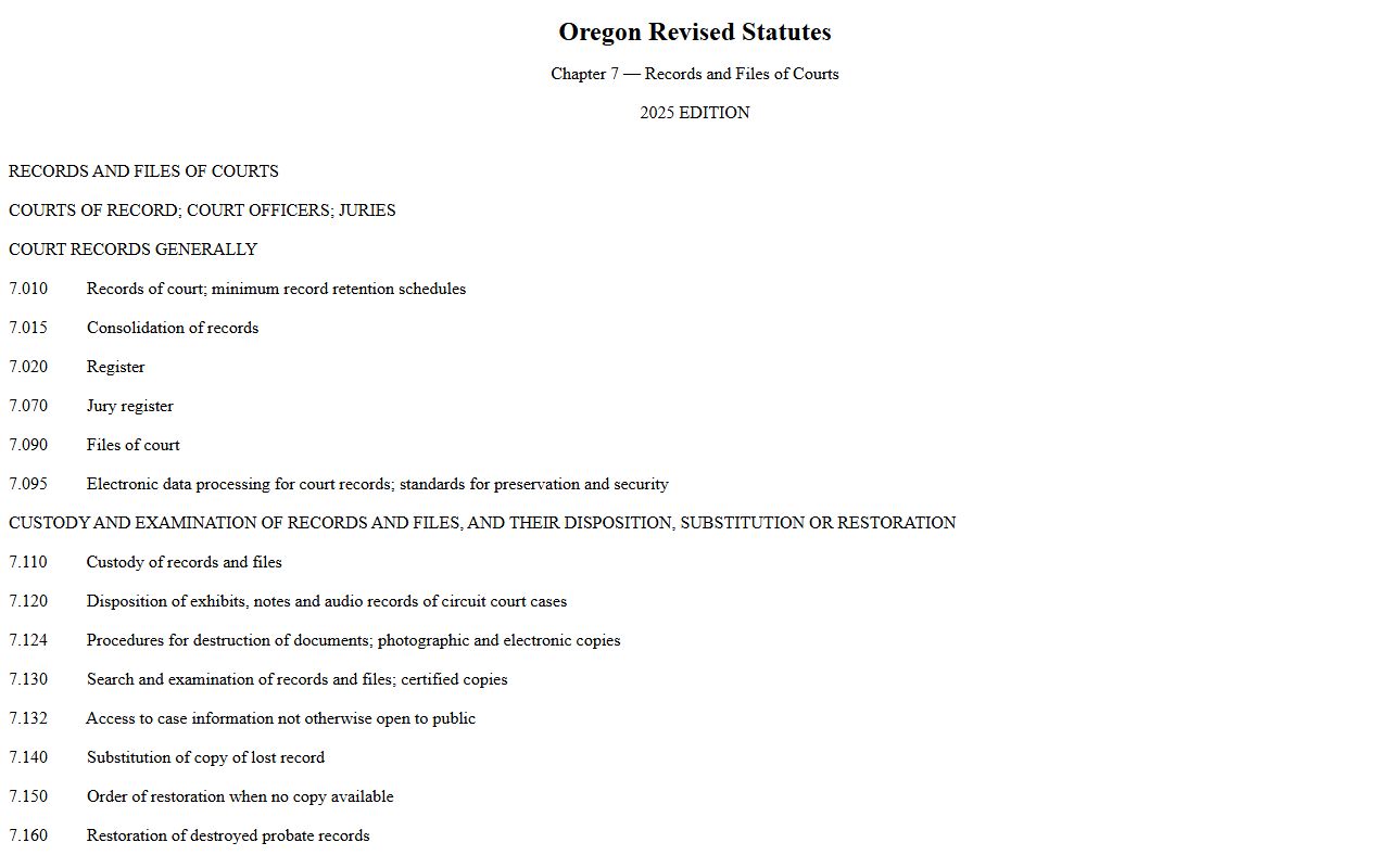 Washington County Circuit Court Records Department Oregon court records statute