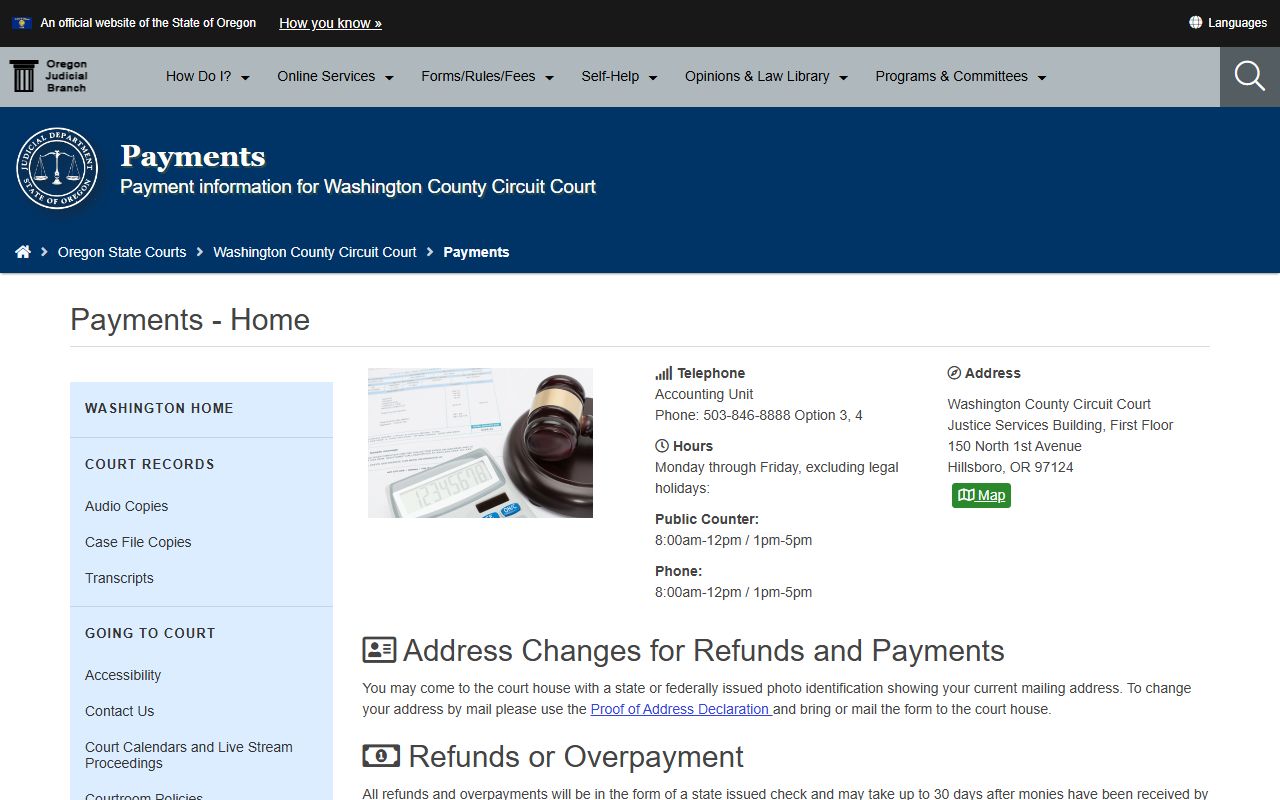 Washington County court records court payment lookup