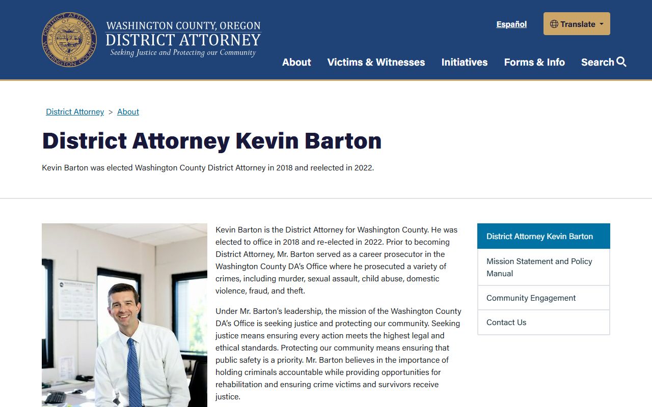 Washington County criminal court records District Attorney Kevin Barton