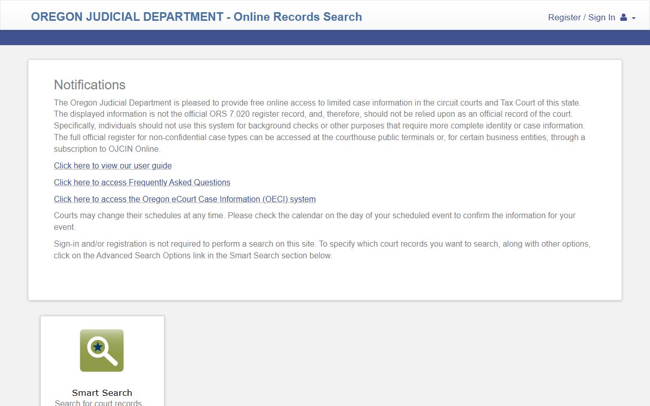 Washington County Court records OJD online search portal