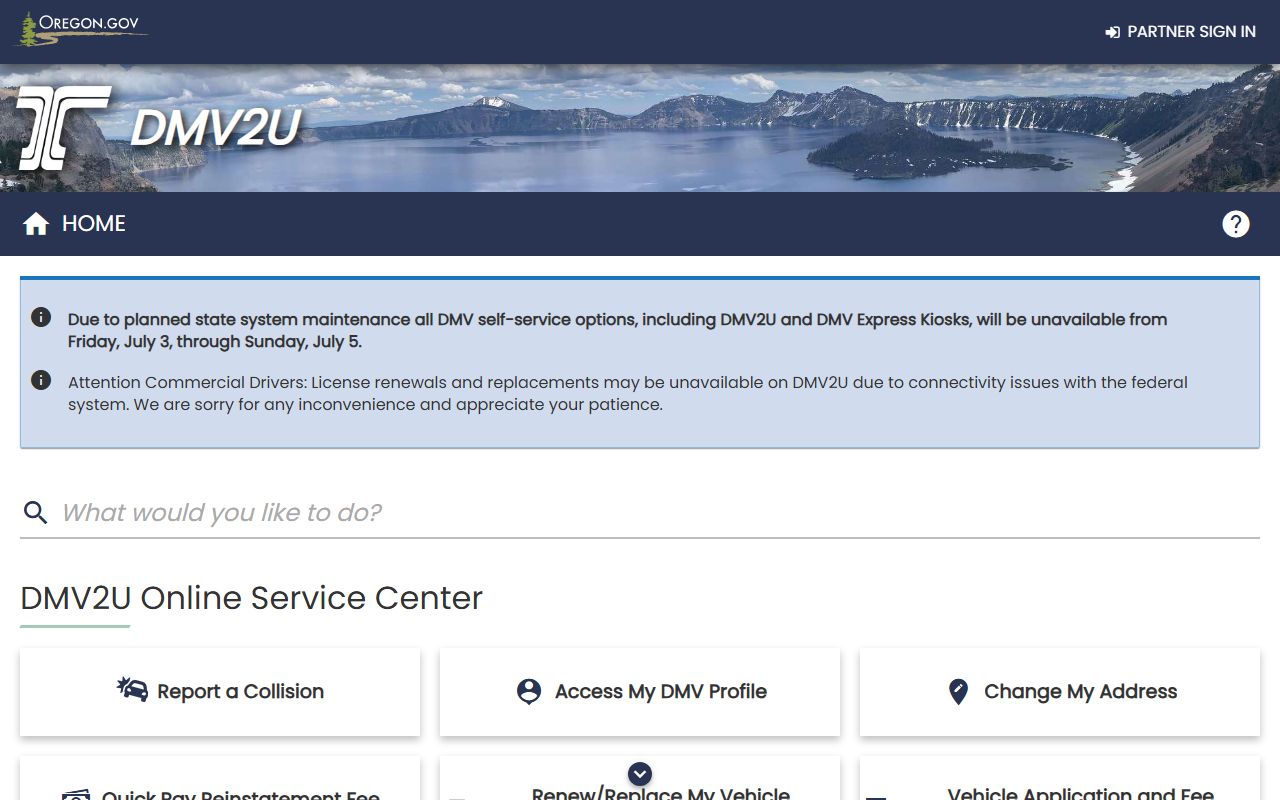 Washington County traffic court records DMV2U driver record request entry